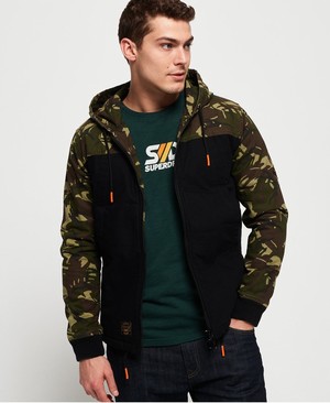 Superdry Hooded Worker Férfi Kabát Fekete/Camo | NLRAF4826